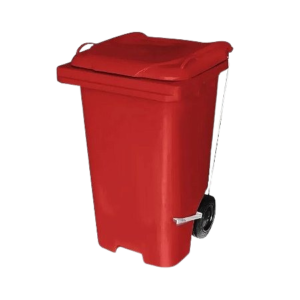 LIXEIRA COM RODAS 240L S/ TAMPA - VERMELHA