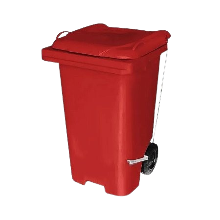 LIXEIRA COM RODAS 240L S/ TAMPA - VERMELHA