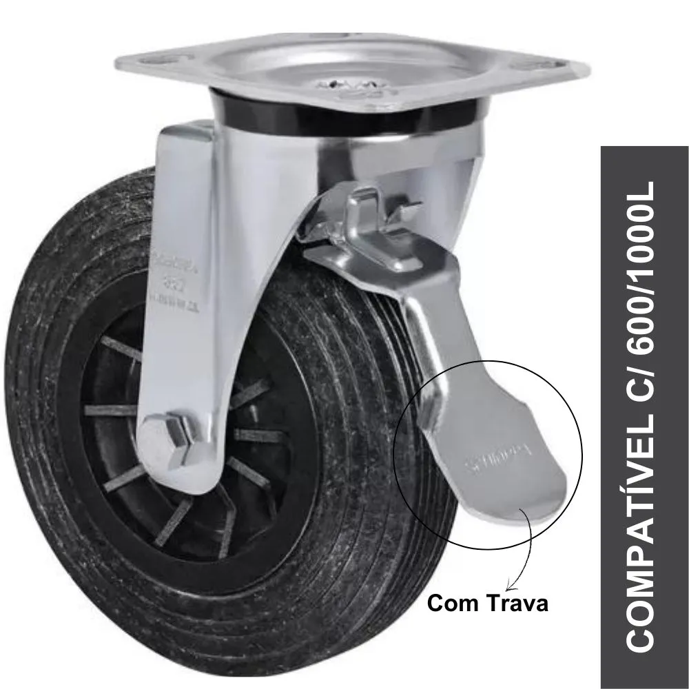 Roda para container de 1000 litros