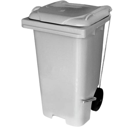 LIXEIRA C/ RODAS E PEDAL 120L CINZA