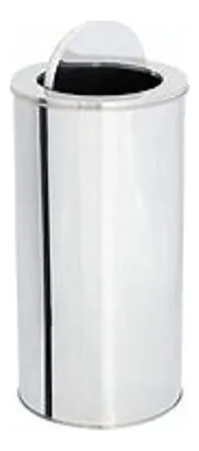 LIXEIRA INOX REDONDA 50L 30X70 TAMP BASC