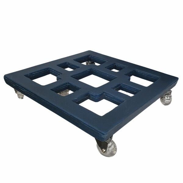 Suporte de Aço Quadrado com 4 rodizios para saco Azul