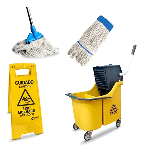 KIT 2 - Carrinho De Limpeza Doblô 30 Litros Com Balde Espremedor