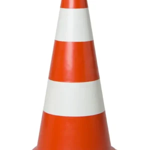 CONE DE TRÂNSITO - LARANJA E BRANCO 50 CM
